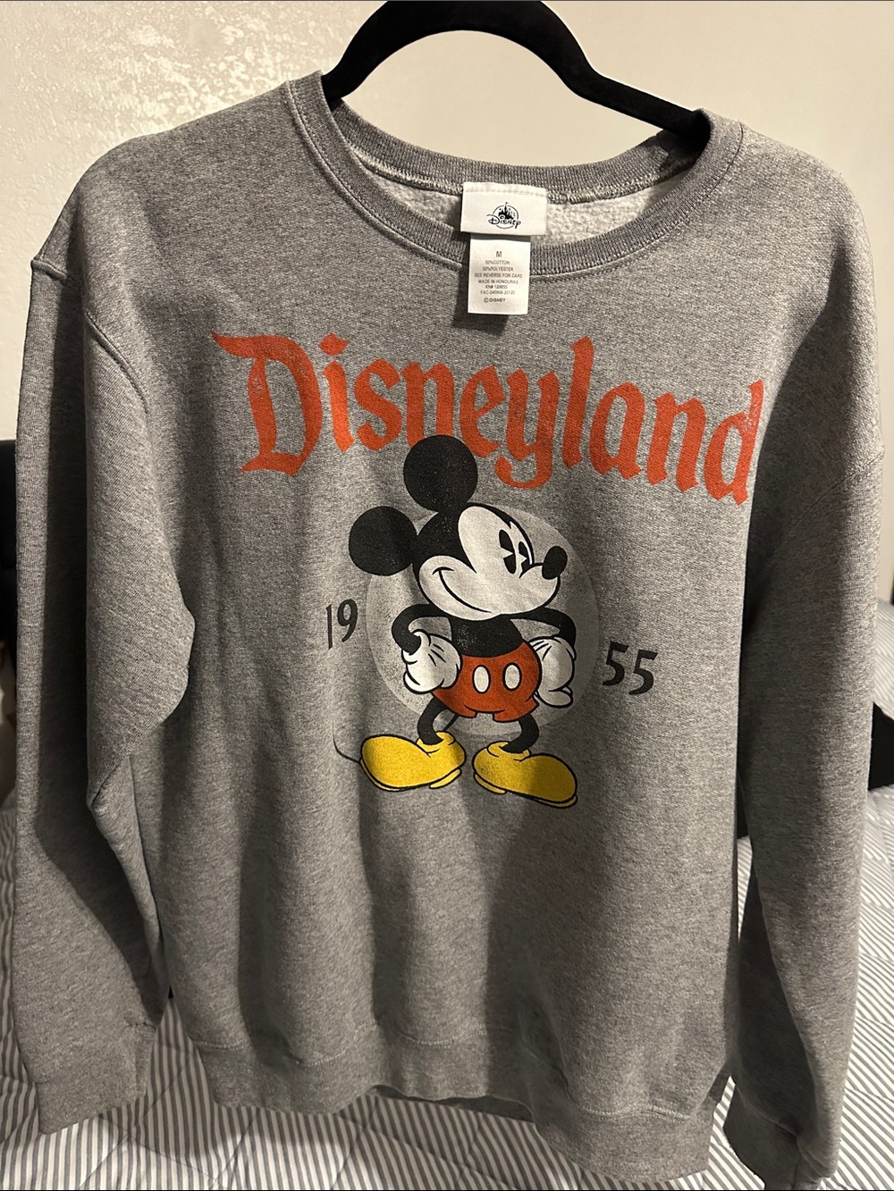 Disney Gray Crewneck Sweatshirt with Mickey and Disneyland Logo
